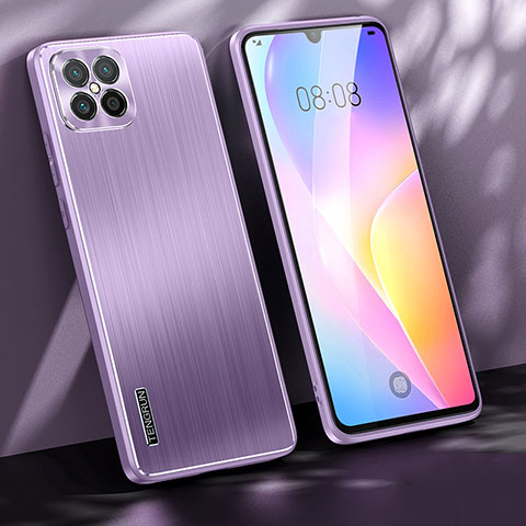 Funda Lujo Marco de Aluminio y Silicona Carcasa Bumper JL1 para Huawei Nova 8 SE 4G Morado