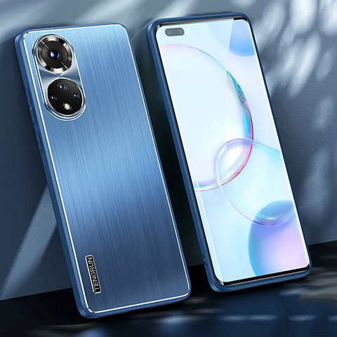 Funda Lujo Marco de Aluminio y Silicona Carcasa Bumper JL1 para Huawei Nova 9 Pro Azul