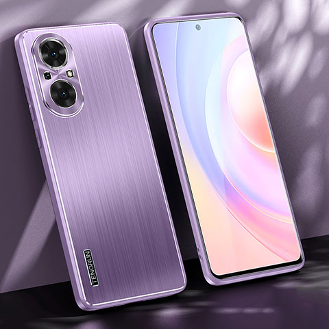 Funda Lujo Marco de Aluminio y Silicona Carcasa Bumper JL1 para Huawei Nova 9 SE Morado