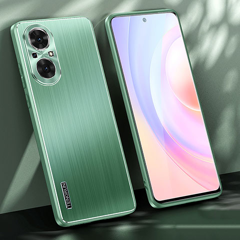 Funda Lujo Marco de Aluminio y Silicona Carcasa Bumper JL1 para Huawei Nova 9 SE Verde