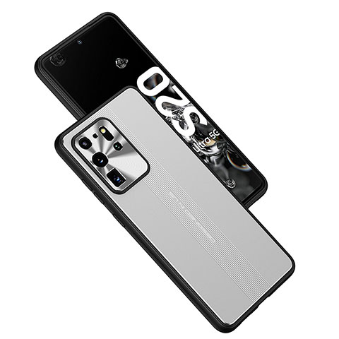 Funda Lujo Marco de Aluminio y Silicona Carcasa Bumper JL1 para Samsung Galaxy S20 Ultra 5G Plata