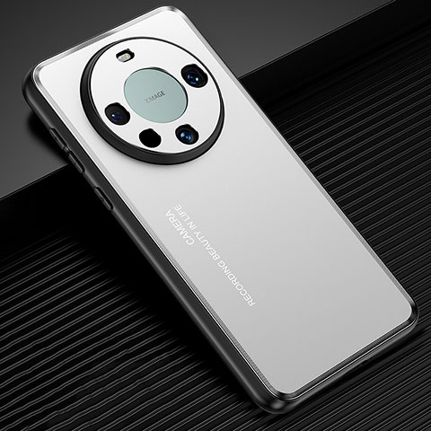 Funda Lujo Marco de Aluminio y Silicona Carcasa Bumper JL2 para Huawei Mate 60 Pro+ Plus Plata