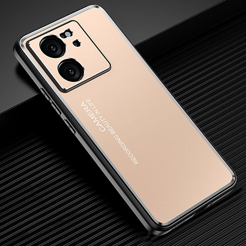 Funda Lujo Marco de Aluminio y Silicona Carcasa Bumper JL2 para Xiaomi Mi 13T Pro 5G Oro