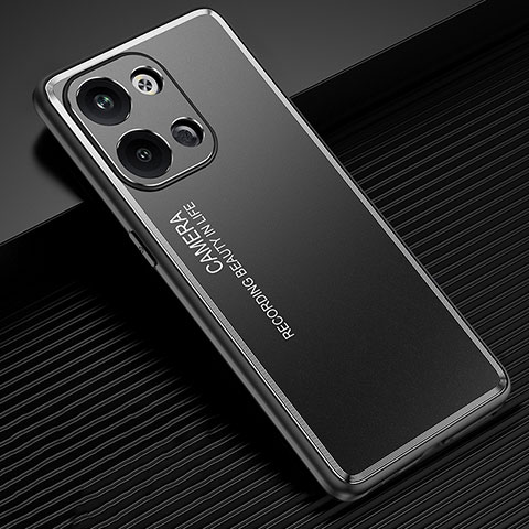 Funda Lujo Marco de Aluminio y Silicona Carcasa Bumper JL2 para Xiaomi Redmi Note 13 5G Negro