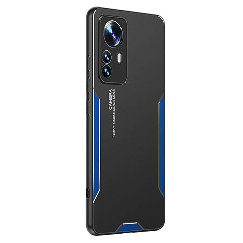 Funda Lujo Marco de Aluminio y Silicona Carcasa Bumper M01 para Xiaomi Mi 12 5G Azul