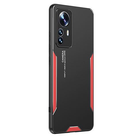 Funda Lujo Marco de Aluminio y Silicona Carcasa Bumper M01 para Xiaomi Mi 12 5G Rojo