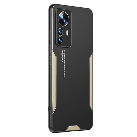 Funda Lujo Marco de Aluminio y Silicona Carcasa Bumper M01 para Xiaomi Mi 12S Pro 5G Oro