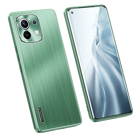 Funda Lujo Marco de Aluminio y Silicona Carcasa Bumper M02 para Xiaomi Mi 11 Lite 4G Verde