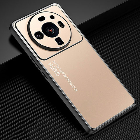 Funda Lujo Marco de Aluminio y Silicona Carcasa Bumper para Xiaomi Mi 12S Ultra 5G Oro