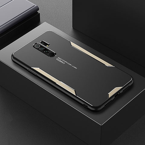 Funda Lujo Marco de Aluminio y Silicona Carcasa Bumper para Xiaomi Poco M2 Oro