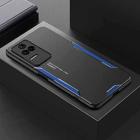 Funda Lujo Marco de Aluminio y Silicona Carcasa Bumper para Xiaomi Redmi K40S 5G Azul