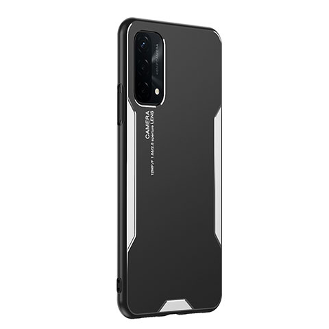 Funda Lujo Marco de Aluminio y Silicona Carcasa Bumper PB1 para OnePlus Nord N200 5G Plata