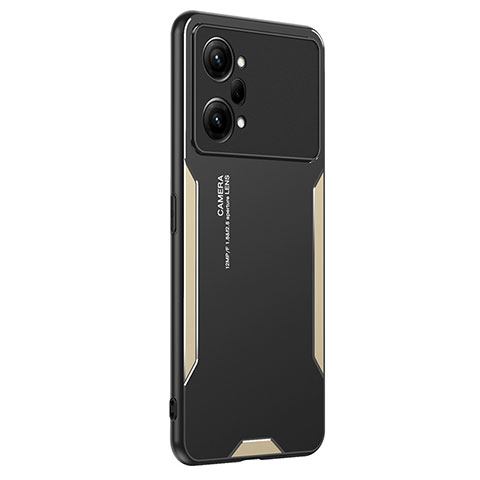 Funda Lujo Marco de Aluminio y Silicona Carcasa Bumper PB1 para Oppo K10 Pro 5G Oro