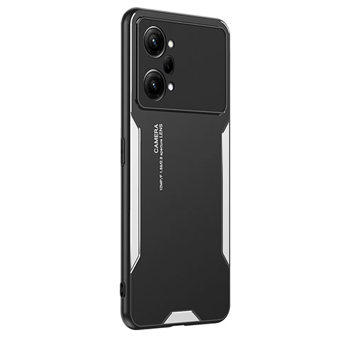 Funda Lujo Marco de Aluminio y Silicona Carcasa Bumper PB1 para Oppo K10 Pro 5G Plata