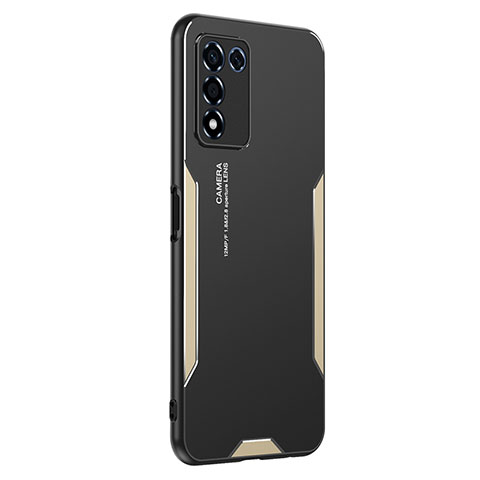 Funda Lujo Marco de Aluminio y Silicona Carcasa Bumper PB1 para Oppo K9S 5G Oro