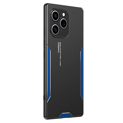 Funda Lujo Marco de Aluminio y Silicona Carcasa Bumper PB2 para Huawei Honor 60 SE 5G Azul