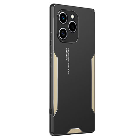 Funda Lujo Marco de Aluminio y Silicona Carcasa Bumper PB2 para Huawei Honor 60 SE 5G Oro