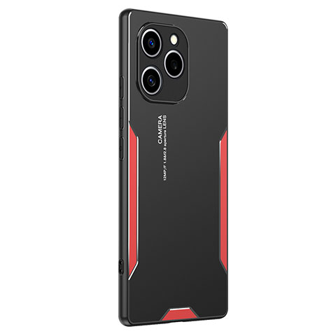 Funda Lujo Marco de Aluminio y Silicona Carcasa Bumper PB2 para Huawei Honor 60 SE 5G Rojo