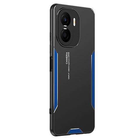 Funda Lujo Marco de Aluminio y Silicona Carcasa Bumper PB2 para Huawei Honor X40i 5G Azul