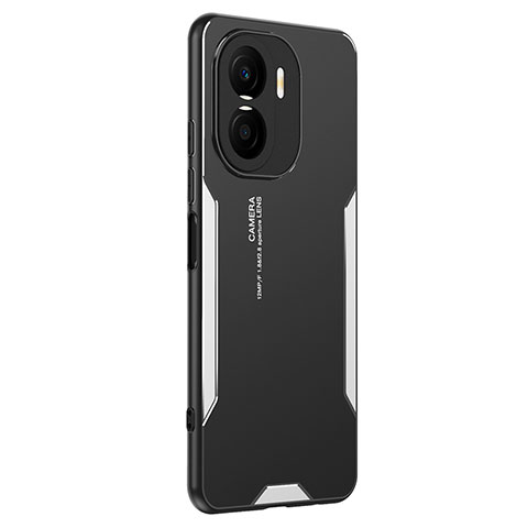 Funda Lujo Marco de Aluminio y Silicona Carcasa Bumper PB2 para Huawei Honor X40i 5G Plata