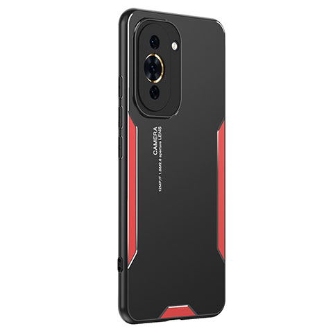 Funda Lujo Marco de Aluminio y Silicona Carcasa Bumper PB2 para Huawei Nova 10 Pro Rojo