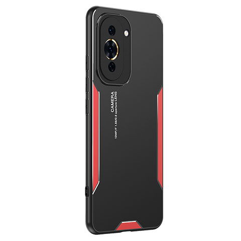 Funda Lujo Marco de Aluminio y Silicona Carcasa Bumper PB2 para Huawei Nova 10 Rojo