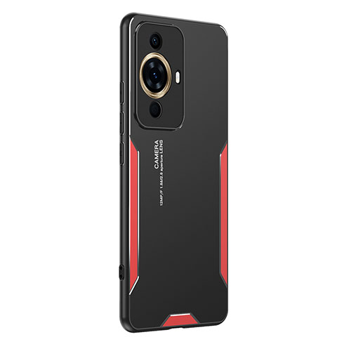 Funda Lujo Marco de Aluminio y Silicona Carcasa Bumper PB2 para Huawei Nova 11 Pro Rojo