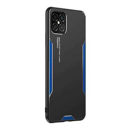 Funda Lujo Marco de Aluminio y Silicona Carcasa Bumper PB2 para Huawei Nova 8 SE 4G Azul