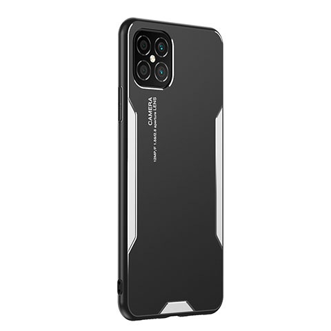 Funda Lujo Marco de Aluminio y Silicona Carcasa Bumper PB2 para Huawei Nova 8 SE 4G Plata