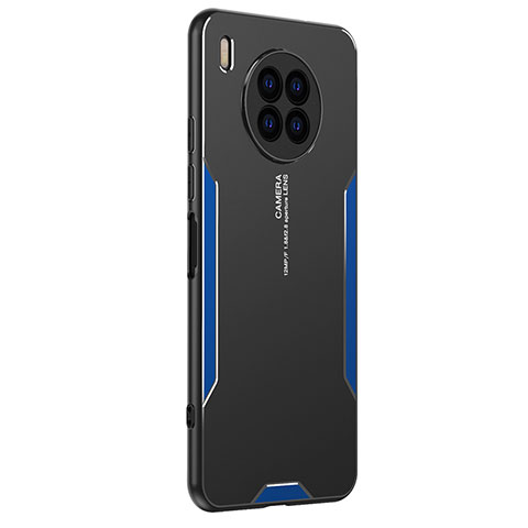 Funda Lujo Marco de Aluminio y Silicona Carcasa Bumper PB2 para Huawei Nova 8i Azul