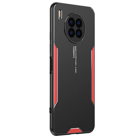 Funda Lujo Marco de Aluminio y Silicona Carcasa Bumper PB2 para Huawei Nova 8i Rojo