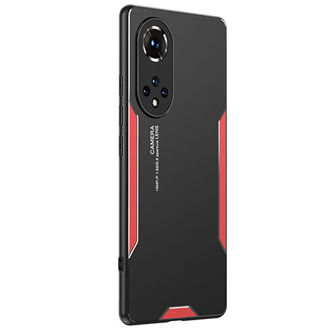 Funda Lujo Marco de Aluminio y Silicona Carcasa Bumper PB2 para Huawei Nova 9 Pro Rojo