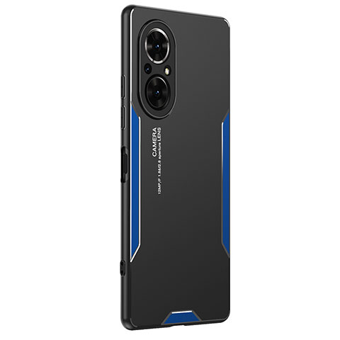 Funda Lujo Marco de Aluminio y Silicona Carcasa Bumper PB2 para Huawei Nova 9 SE Azul