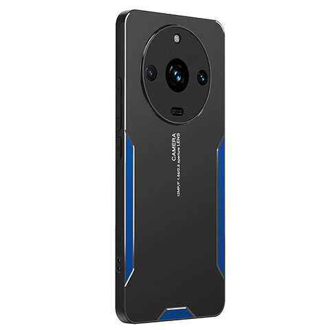 Funda Lujo Marco de Aluminio y Silicona Carcasa Bumper PB2 para Realme 11 Pro 5G Azul