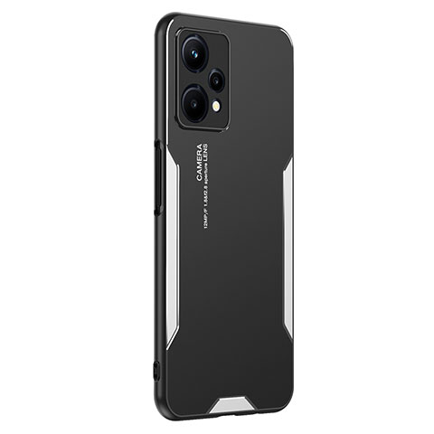 Funda Lujo Marco de Aluminio y Silicona Carcasa Bumper PB2 para Realme 9 Pro 5G Plata