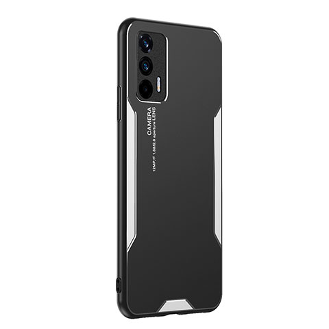 Funda Lujo Marco de Aluminio y Silicona Carcasa Bumper PB2 para Realme GT 5G Plata