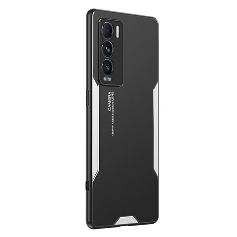 Funda Lujo Marco de Aluminio y Silicona Carcasa Bumper PB2 para Realme GT Master Explorer 5G Plata