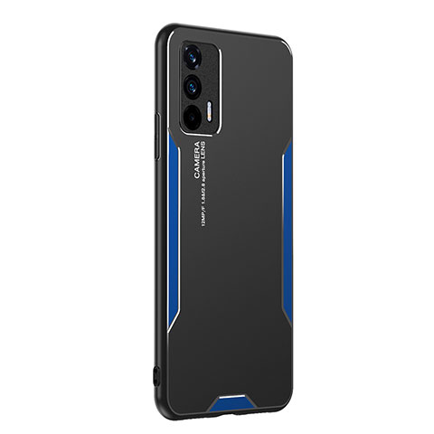 Funda Lujo Marco de Aluminio y Silicona Carcasa Bumper PB2 para Realme GT Neo 5G Azul