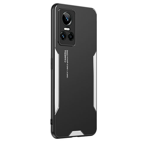 Funda Lujo Marco de Aluminio y Silicona Carcasa Bumper PB2 para Realme GT Neo3 5G Plata