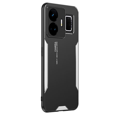 Funda Lujo Marco de Aluminio y Silicona Carcasa Bumper PB2 para Realme GT Neo5 240W 5G Plata