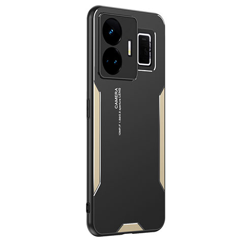 Funda Lujo Marco de Aluminio y Silicona Carcasa Bumper PB2 para Realme GT Neo5 5G Oro