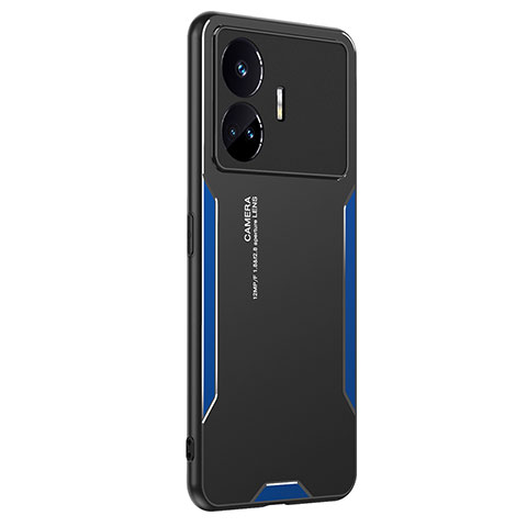 Funda Lujo Marco de Aluminio y Silicona Carcasa Bumper PB2 para Realme GT Neo5 SE 5G Azul