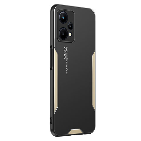 Funda Lujo Marco de Aluminio y Silicona Carcasa Bumper PB2 para Realme Q5 5G Oro