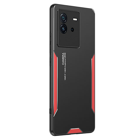 Funda Lujo Marco de Aluminio y Silicona Carcasa Bumper PB2 para Vivo iQOO Neo6 5G Rojo