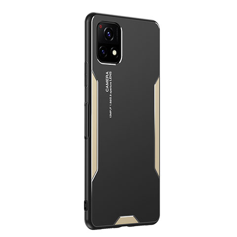 Funda Lujo Marco de Aluminio y Silicona Carcasa Bumper PB2 para Vivo iQOO U3 5G Oro