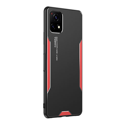 Funda Lujo Marco de Aluminio y Silicona Carcasa Bumper PB2 para Vivo iQOO U3 5G Rojo