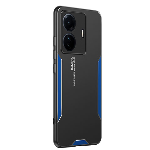 Funda Lujo Marco de Aluminio y Silicona Carcasa Bumper PB2 para Vivo iQOO Z6 Pro 5G Azul