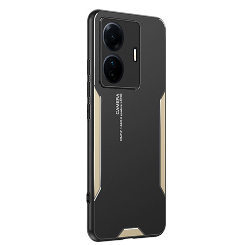 Funda Lujo Marco de Aluminio y Silicona Carcasa Bumper PB2 para Vivo iQOO Z6 Pro 5G Oro