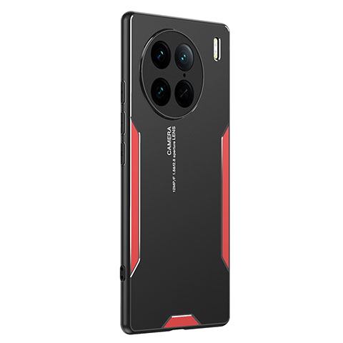 Funda Lujo Marco de Aluminio y Silicona Carcasa Bumper PB2 para Vivo X90 Pro 5G Rojo