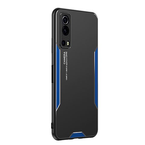 Funda Lujo Marco de Aluminio y Silicona Carcasa Bumper PB2 para Vivo Y52 5G Azul